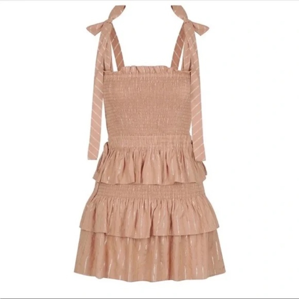 HOUSE OF HARLOW Corrine Shirred Mini Dress - Desert Rose - Picture 3 of 3